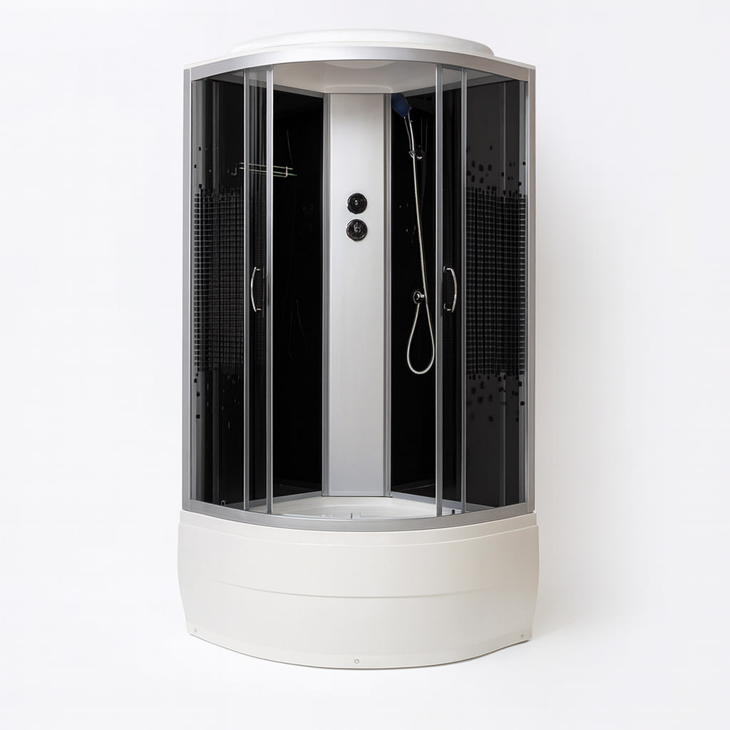 Душовий бокс Vivia 95 BF JK Black Puzzle 90х90х217 см на високому піддоні тоноване скло