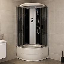 Душовий бокс Vivia 95 BF JK Black Puzzle 90х90х217 см на високому піддоні тоноване скло, фото 2