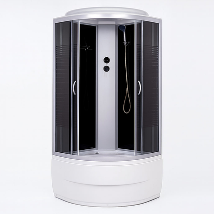 Душовий бокс Vivia 95 BF JK Black Line 90х90х217 см на високому піддоні тоноване скло, фото 1