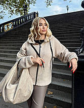 Жіноча шубка-бомбер великого розміру Розміри: 46-48, 50-52, 54-56, фото 4