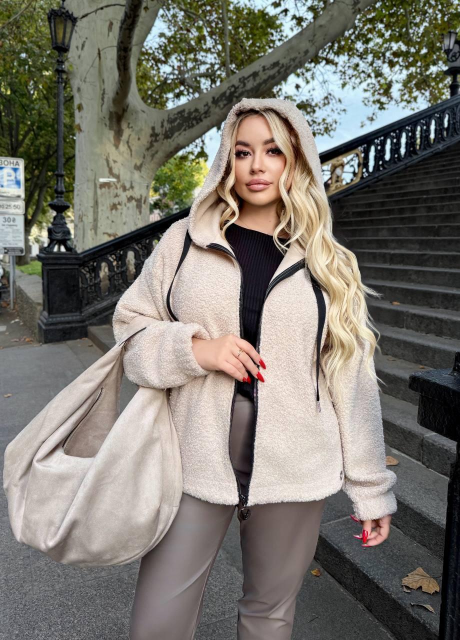 Жіноча шубка-бомбер великого розміру Розміри: 46-48, 50-52, 54-56