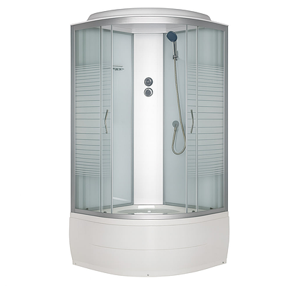 Душовий бокс Vivia 95 BF JK White Line 90х90х217 см на високому піддоні тоноване скло, фото 1