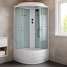 Душовий бокс Vivia 95 BF JK White Line 90х90х217 см на високому піддоні тоноване скло, фото 2