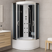 Душовий бокс Vivia 266 RC 100х100х215 см з глибоким піддоном з гідромасажем сатин тоноване скло, фото 2