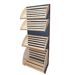 Стелаж хлібний 1900*600 мм ТИП 5, приставний торговий стелаж хлібний, металевий стелаж хлібний Рістел