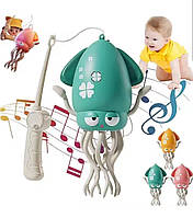 Інтерактивний танцюючий кальмар музична іграшка восьминіг рухається та уникає перешкод для дітей малюків