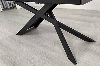 Madison Ceramic стіл обідній 160(240)*90 см чорний мат/чорний каркас ТМ Intarsio, фото 5