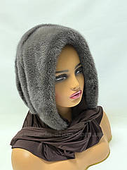 Жіноча хустка з норки, "Капучіно".