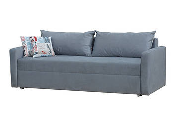 Диван Vika Даллас Люкс 213х92 см, сірий з декоративними подушками