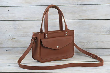 Жіноча сумка Емілі з натуральної шкіри колір Коньяк