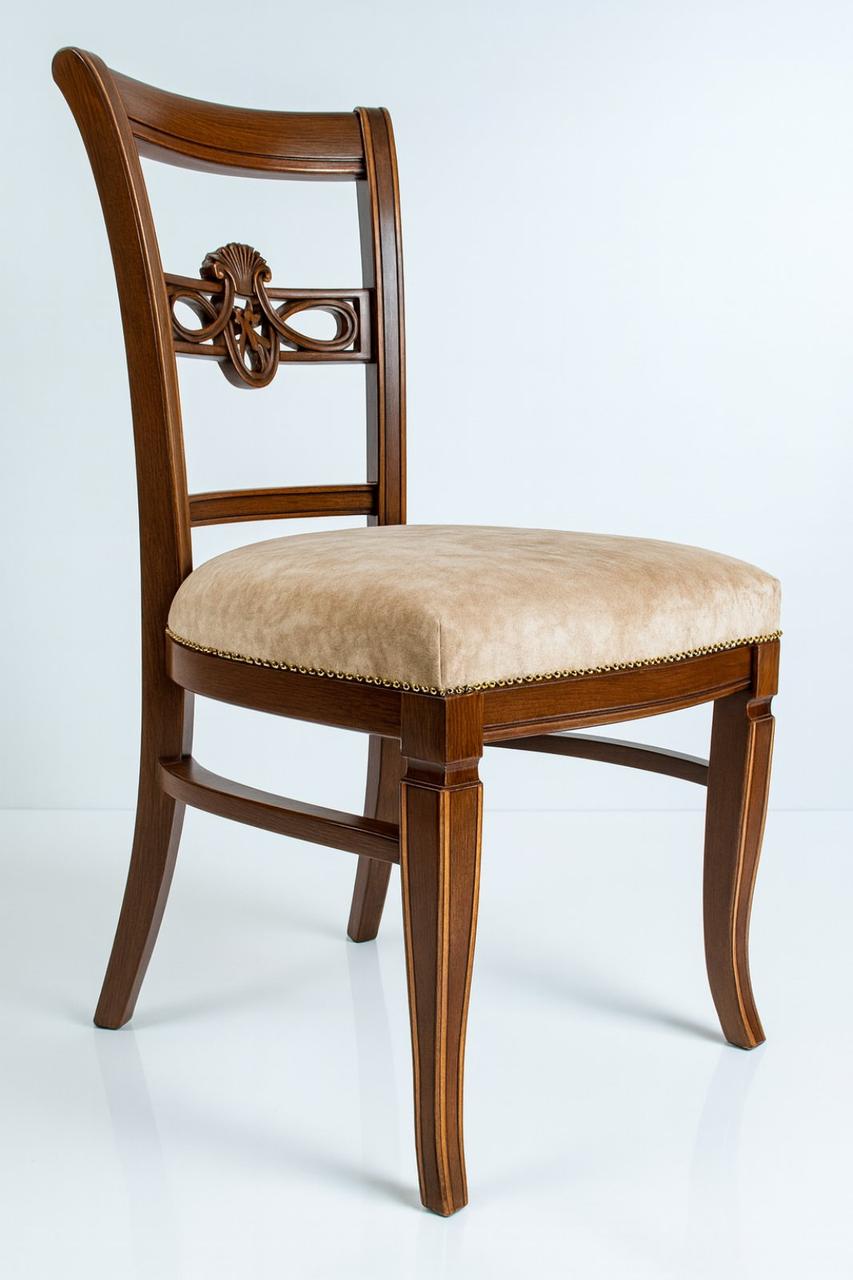 Стілець для вітальні в класичному стилі  з масиву дерева Річард OLB, колір та оббивка на вибір