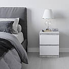 Прикроватна тумба без ручок з ЛДСП Компактні тумби з 2 висувними ящиками 40 см Міні тумбочки, фото 8