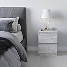 Прикроватна тумба без ручок з ЛДСП Компактні тумби з 2 висувними ящиками 40 см Міні тумбочки, фото 2