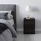 Прикроватна тумба без ручок з ЛДСП Компактні тумби з 2 висувними ящиками 40 см Міні тумбочки, фото 5