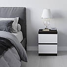 Прикроватна тумба без ручок з ЛДСП Компактні тумби з 2 висувними ящиками 40 см Міні тумбочки, фото 9