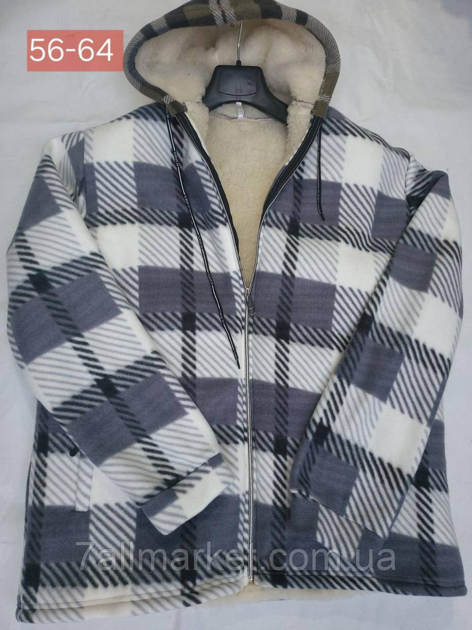 Сорочка жіноча в карту на хутрі розміри 56-64 (4кв) "BOGNER" недорого від прямого постачальника