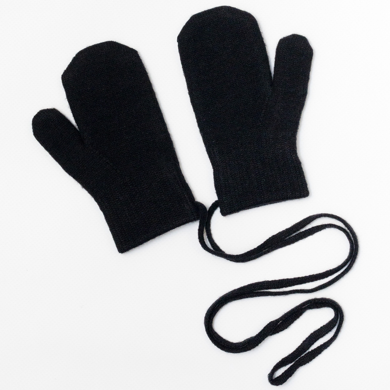 Дитячі зимові рукавички з вовною мериноса Чрного кольору від 0 до 18 місяців, фото 1