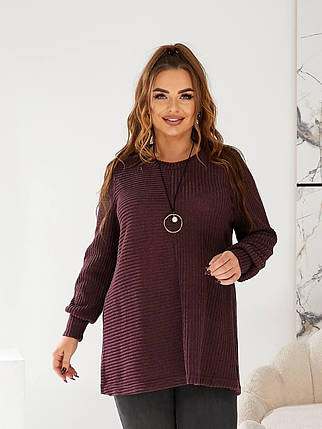 Жіноча туніка трикотаж в'язка в рубчик батал Розміри: 52-54 , 56-58, 62-64, фото 1