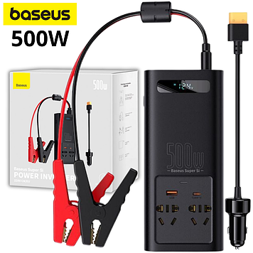 Автомобільний перетворювач інвертор напруги з 12V на 220V від прикурювача і акумулятора 500W Baseus Inverter 2 розетки