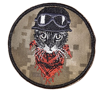 Шеврон ЗСУ на липучці "КІТ З ХУСТКОЮ"