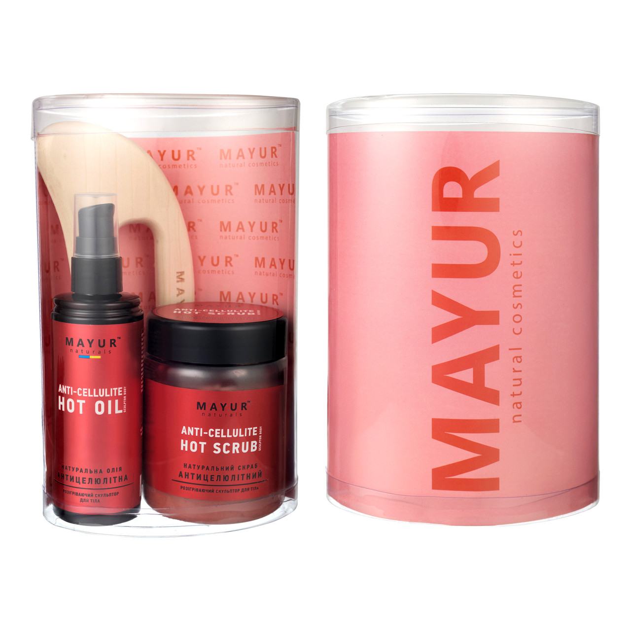 Подарунковий набір для тіла "Антицелюлітний" (скраб, олія, шкребок) TM Mayur 7.20