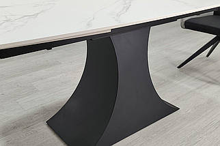 GIlbert Ceramic стіл обідній 160(240)*90 см білий мат/чорний каркас ТМ Intarsio, фото 5