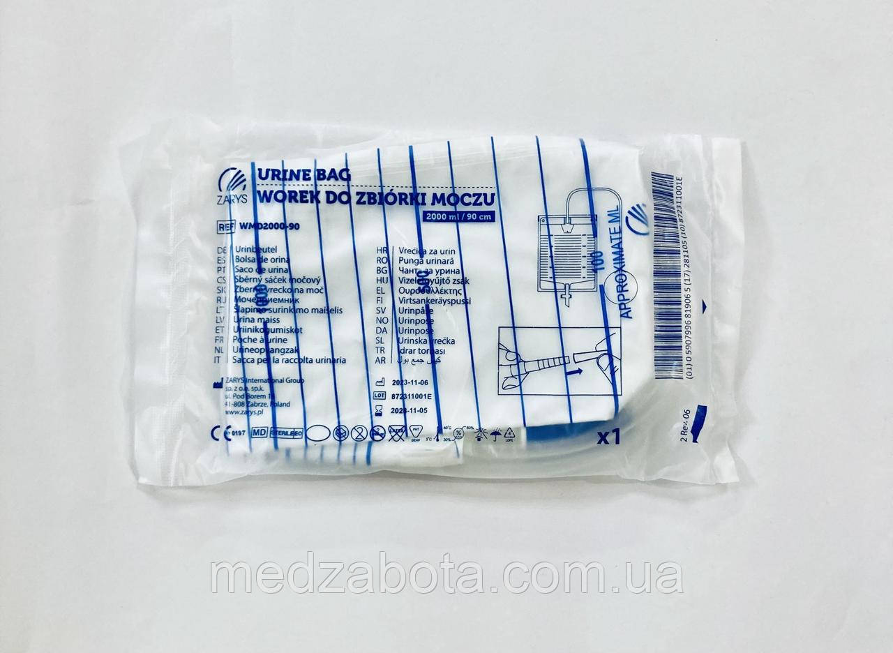 Сечоприймач 2 л 90 см з Т-краном Польща, фото 1