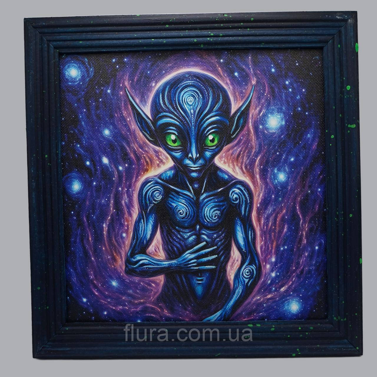 Картина для дому на стіну авторська флуоресцентна 20×20 см / Картини на полотні для інтер'єру