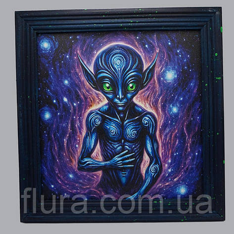 Картина для дому на стіну авторська флуоресцентна 20×20 см / Картини на полотні для інтер'єру, фото 1