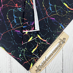 Футер двонитка "Неонові фарбі на темному" — 180 см (діджитал)