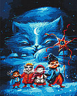 Картина за номерами 40х50 см. Різдвяний вертеп котиків ©Маріанна Пащук. Brushme BS54253