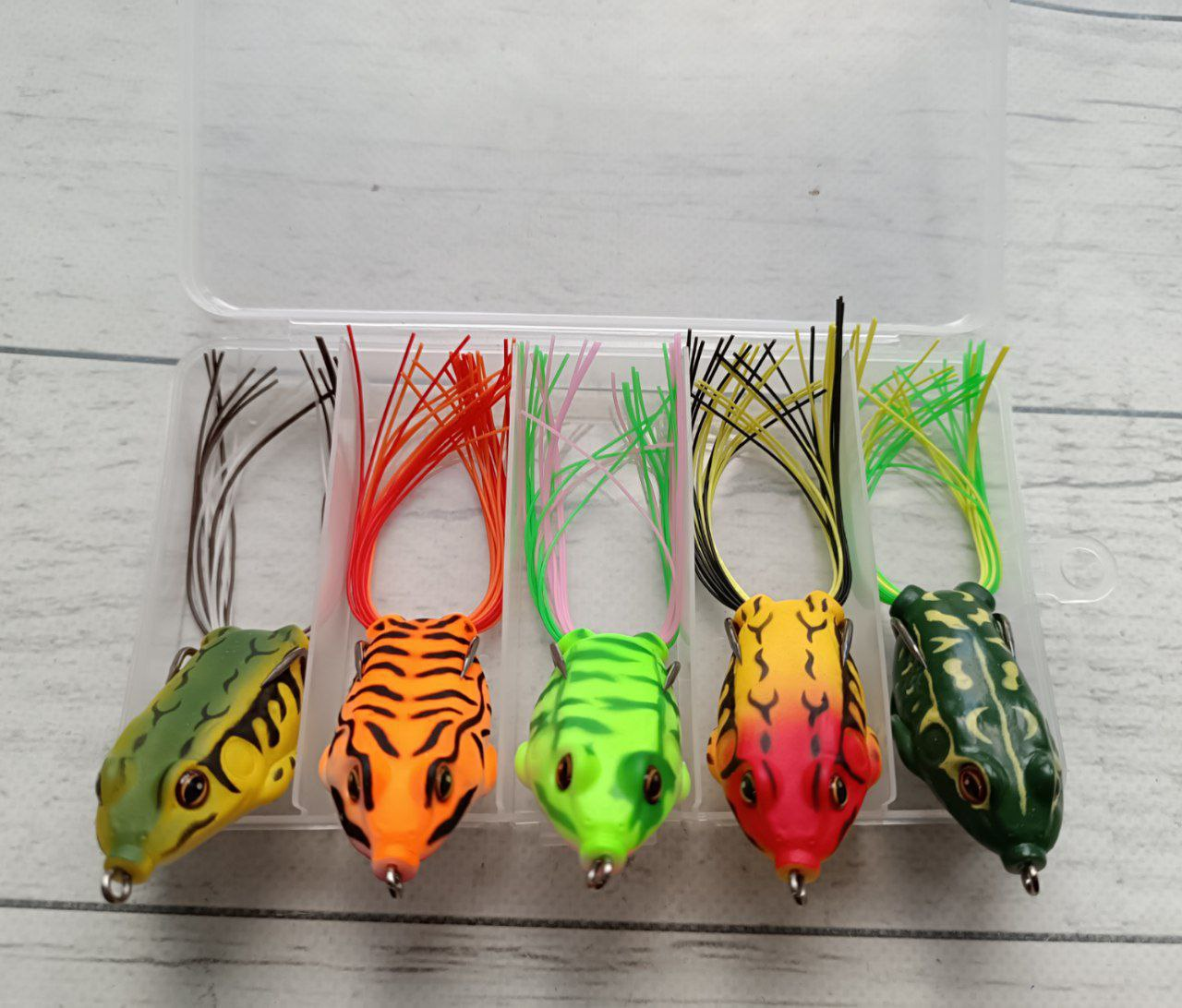 Силіконова Приманка D-Frog 5,5 см Жаба на окуня та щуку 5шт набір в коробці