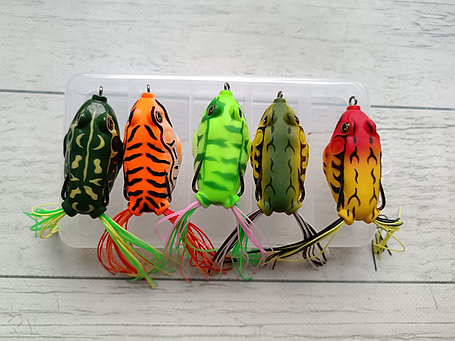 Силіконова Приманка D-Frog 5,5 см Жаба на окуня та щуку 5шт набір в коробці, фото 2