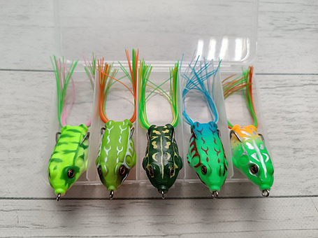 Силіконова Приманка D-Frog 5,5 см Жаба на окуня та щуку 5шт набір в коробці, фото 1