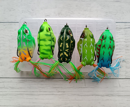 Силіконова Приманка D-Frog 5,5 см Жаба на окуня та щуку 5шт набір в коробці, фото 2