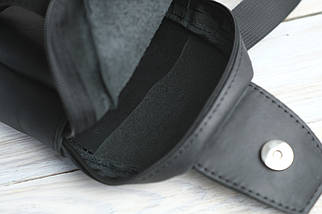 Жіноча сумка Слінг №5 з натуральної шкіри колір Чорний, фото 4