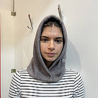 Капюшон жіночий ангора фліс ковпак зима теплий темно-  сірий