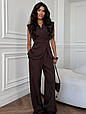 Жіночий класичний костюм з костюмки Модель: 1482-099 Колір: чорний, молочний, сірий, шоколад, фото 10