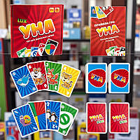 Настільна гра УНА Lux 216 карток для 2-10 гравців, карткова гра для компанії УНО