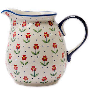 Глечик керамічний 1,6 л Red Flowers