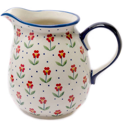 Глечик керамічний 1,6 л Red Flowers, фото 2