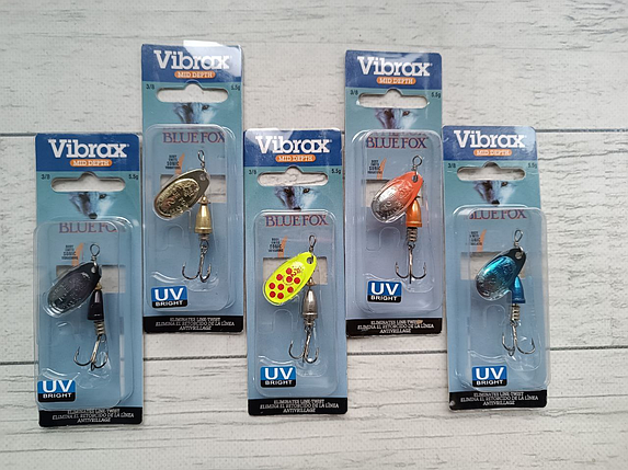 Набір Вертушка блешня Blue Fox Vibrax Fluorescent #2 5.5g 3\8 5шт, фото 1