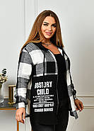 Жіноча байкова сорочка весна-осінь з капюшоном (р.52,54,56,58) Байка, фото 3