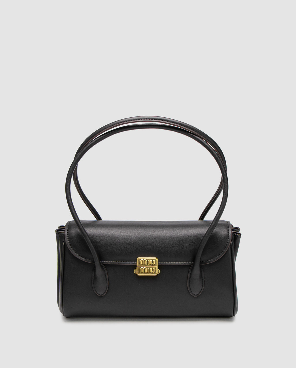 💎 Miu Miu Black Leather Shoulder Bag Black, фото 1
