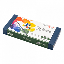 Набір акварельних фарб SPECTRUM, 28*2,5мл, кювета, +пензель, Індіго метал. пенал, ROSA Gallery