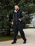 Чоловічий теплий костюм "Куртка з овчиною + штани тринитка на флісі", фото 2