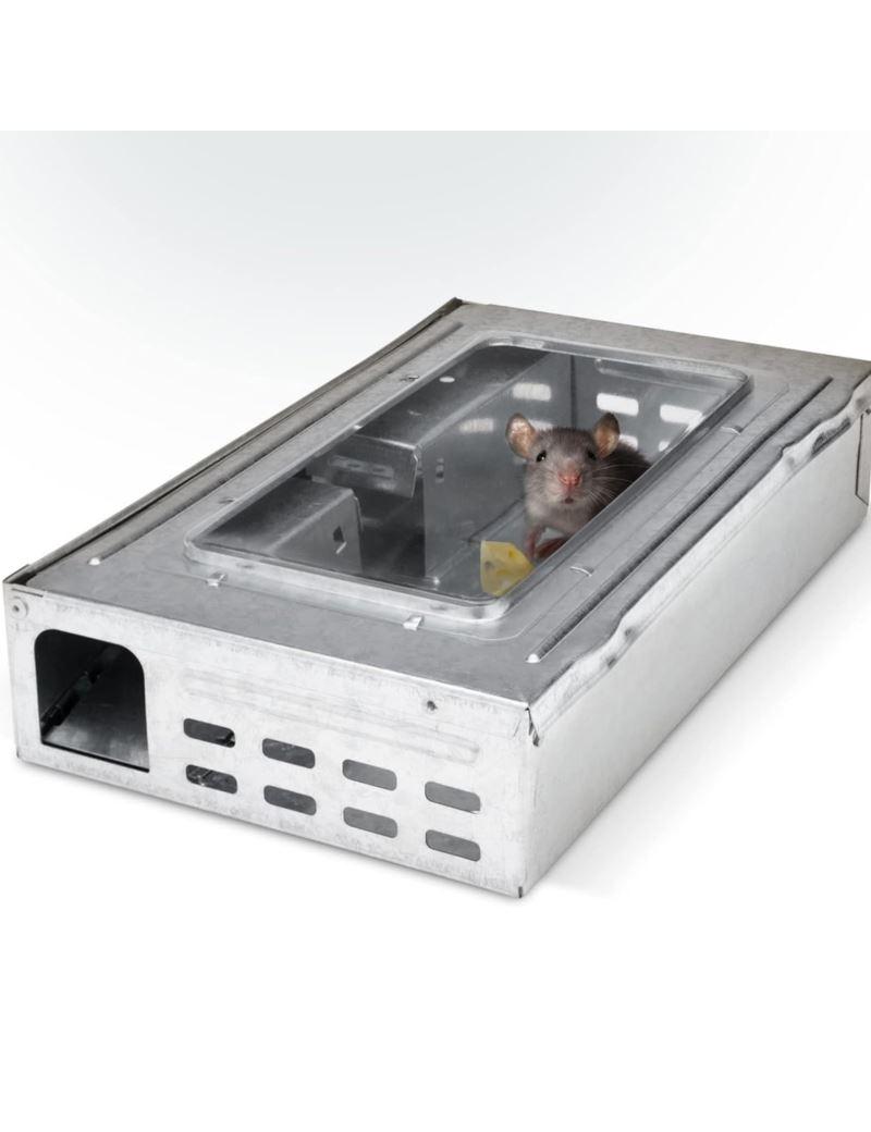 Живоловка для мишей і щурів, гуманна пастка з подвійною засувкою, металева 26×16×4,5 см John Green, фото 1