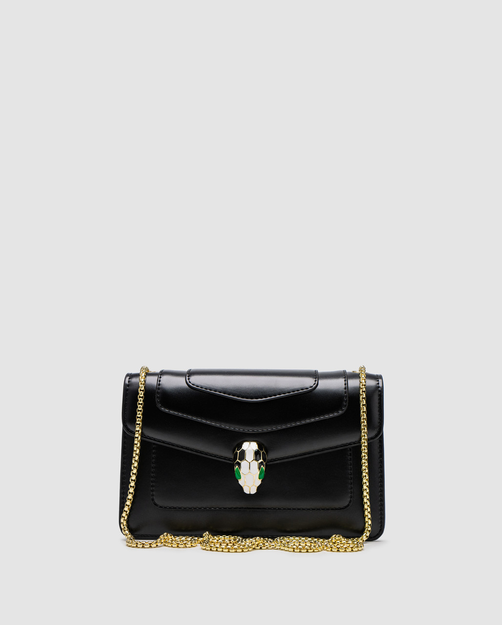 💎 Bvlgari Serpenti Forever Crossbody Mini Bag Black 21 х  13 х 5 см, фото 1