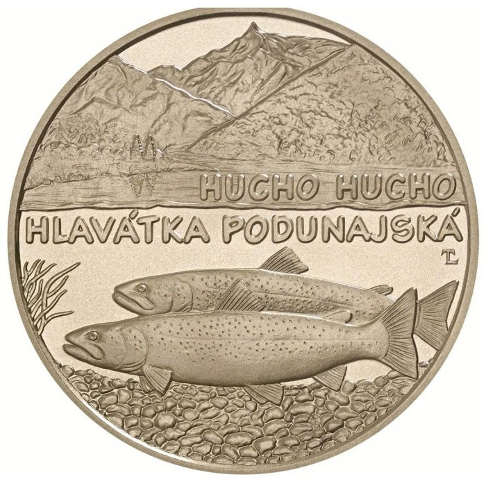 Монета Словенії 5 євро 2025г. Дунайський лосось, фото 1