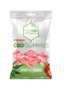 🍓 MediCBD Gummies Strawberry | 300 мг | 20% CBD | Полуничні жувальні ведмедики